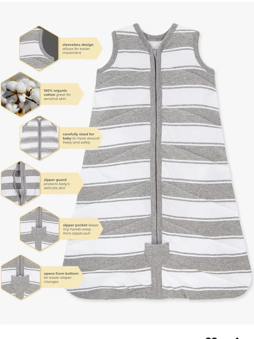 Burt's Bees Baby Beekeeper Wearable Blanket 1.5 TOG